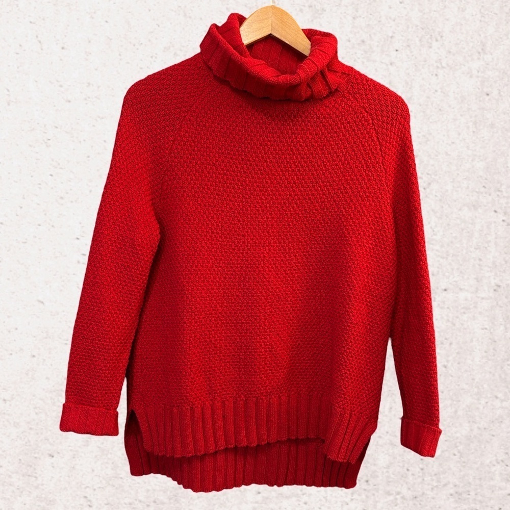 Patagonia Red Cowl Neck Sweater Knit